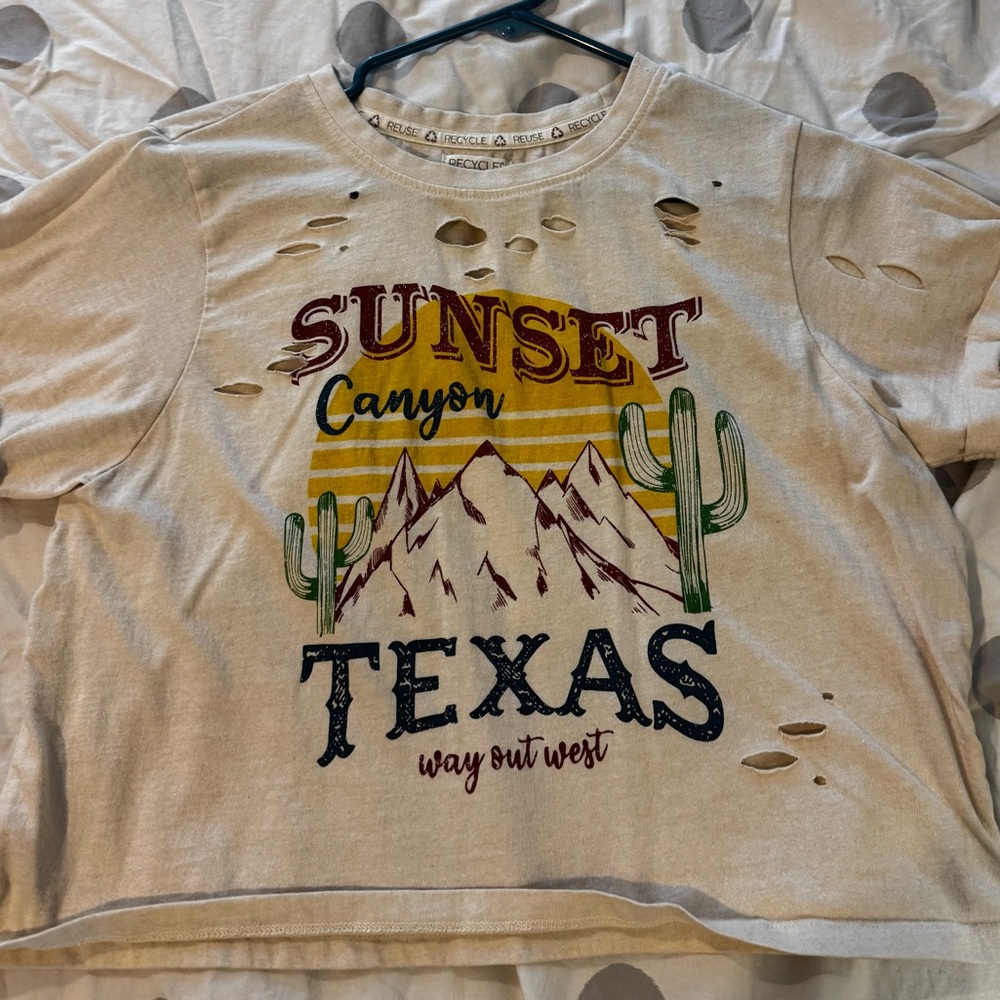 Sunset Canyon Texas Graphic Tee - Cream